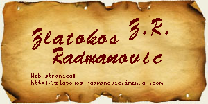 Zlatokos Radmanović vizit kartica